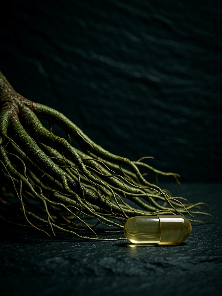 Raw botanical root texture